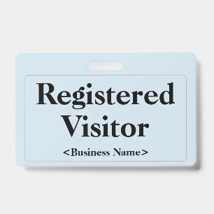 Simple "Registered Visitor" Badge ID Badge