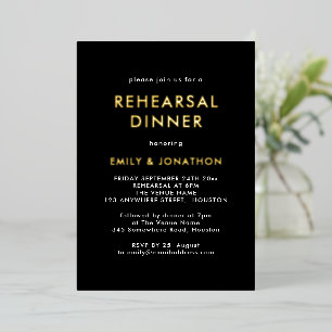 Simple Rehearsal Dinner Black Gold Real 