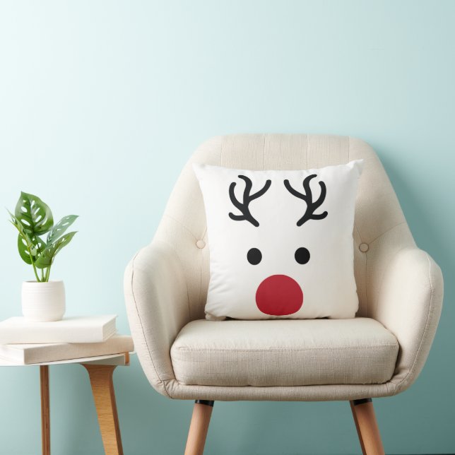 Simple, Reindeer Winter Home Decor Throw Pillow (Chair)