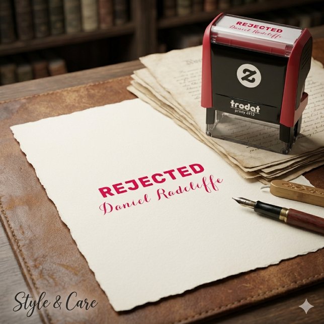 Simple 'REJECTED' with Custom Signature Self-inking Stamp (Simple 'REJECTED' with Custom Signature Self-inking Stamp)
