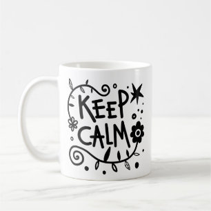 Simple Reminder Keep Calm Clack White Doodle Clean Coffee Mug