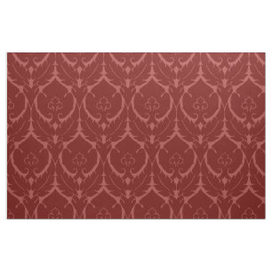 Simple Renaissance Damask, Brick Red Fabric