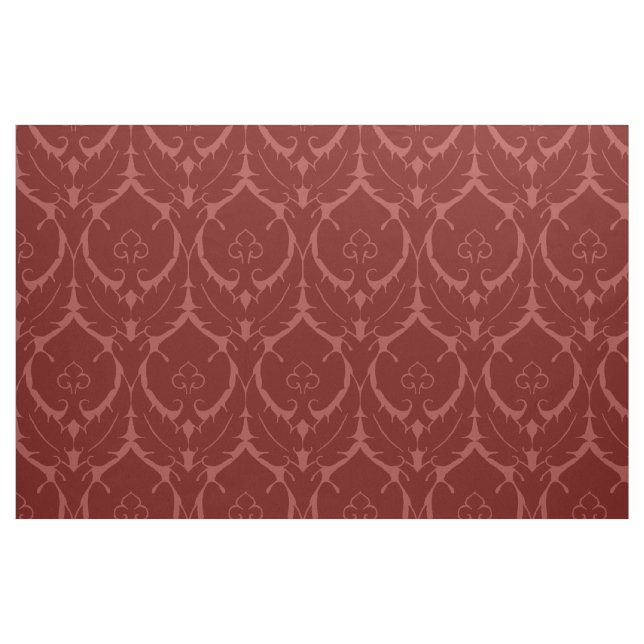 Simple Renaissance Damask, Brick Red Fabric (Fat Quarter)