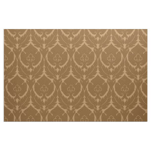 Simple Renaissance Damask, Burnt Caramel Fabric