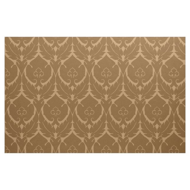 Simple Renaissance Damask, Burnt Caramel Fabric (Fat Quarter)