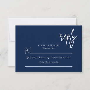 Simple Reply Wedding Invitation Enclosure Card