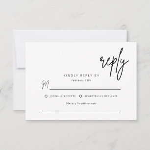 Simple Reply Wedding Invitation Enclosure Card