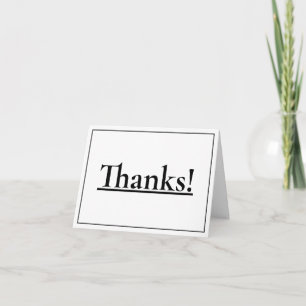 Simple, Respectable & Dapper "Thanks!" Card