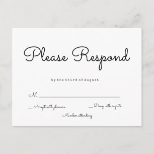 Simple response wedding rsvp postcards