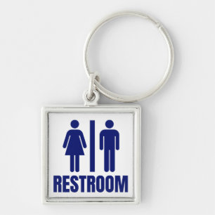 Simple Restroom Toilet Bathroom Wedding Venue Key Ring