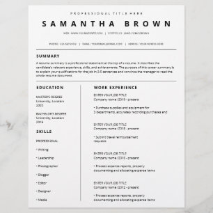 Simple resume template modern cv