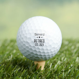 Simple Retired Custom Name Year Stars Retirement Golf Balls
