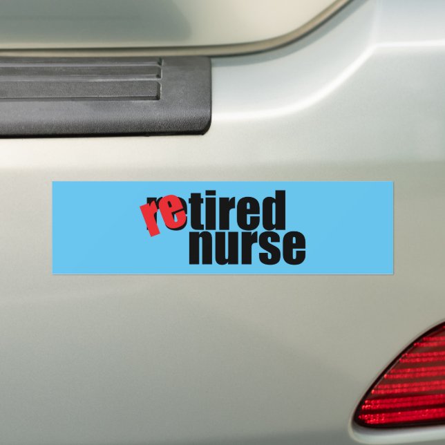 simple retired nurse bumper sticker (On Car)