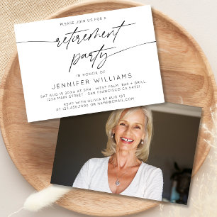 Simple Retirement Party Horizontal Photo Invitation