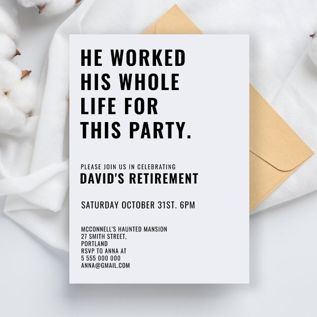  Simple Retirement Party Man Woman Farewell Party Invitation (Creator Uploaded)