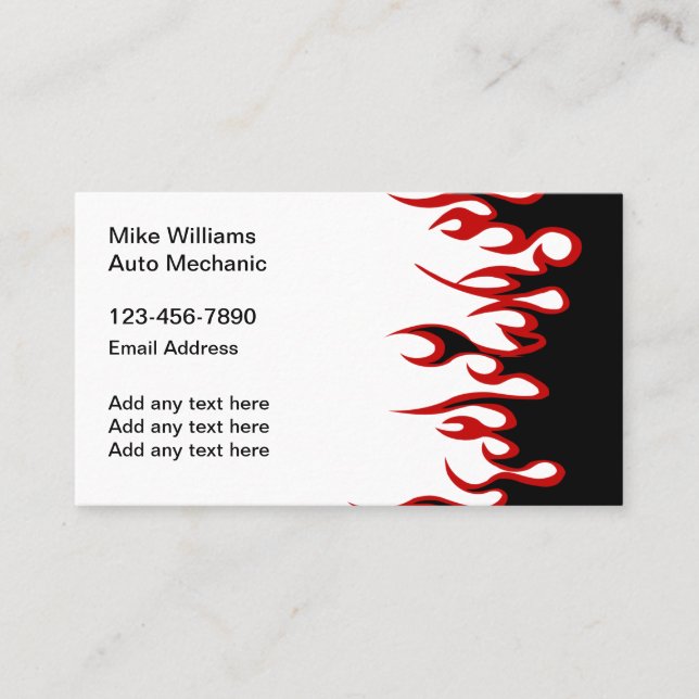 Simple Retro Automotive Business Cards (Front)