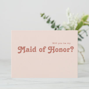 Simple Retro   Blush Maid of Honour Proposal Card