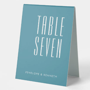 Simple Retro Custom Names Wedding Teal Blue
