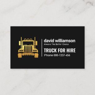 Simple Retro Gold Truck Transport Business Card