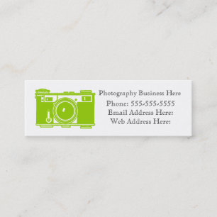 Simple Retro Green Film Camera Business Card