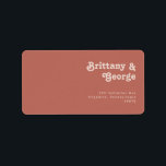 Simple Retro Old Rose Wedding RSVP Return Address Label<br><div class="desc">This simple retro old rose wedding RSVP return address label is perfect for your classic funky vintage earth tones wedding. The design features a minimalist hippie rustic boho font. The neutral southwest desert color palette and earthy bohemian mid-century lettering combine for a perfect, minimal modern western destination design. Feel free...</div>