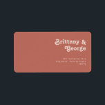 Simple Retro Old Rose Wedding RSVP Return Address Label<br><div class="desc">This simple retro old rose wedding RSVP return address label is perfect for your classic funky vintage earth tones wedding. The design features a minimalist hippie rustic boho font. The neutral southwest desert color palette and earthy bohemian mid-century lettering combine for a perfect, minimal modern western destination design. Feel free...</div>