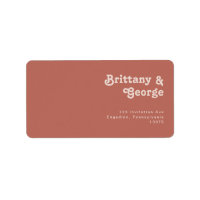Simple Retro Old Rose Wedding RSVP Return Address