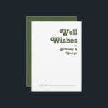 Simple Retro Olive Green Wedding Well Wishes Card<br><div class="desc">This simple retro | olive green wedding well wishes card is perfect for your classic funky vintage earth tones wedding. The design features a minimalist hippie rustic boho font. The neutral southwest desert colour palette and earthy bohemian mid-century lettering combine for a perfect, minimal modern western destination design. Feel free...</div>