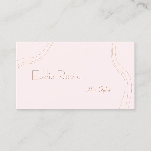 Simple  Retro Pink Hair Stylist Beauty Salon Business Card (Front)