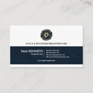 Simple Retro Professional Blue Grunge Founder CEO Business Card