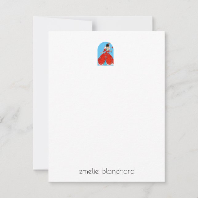 Simple Retro Queen of Hearts Personalised Card (Front)