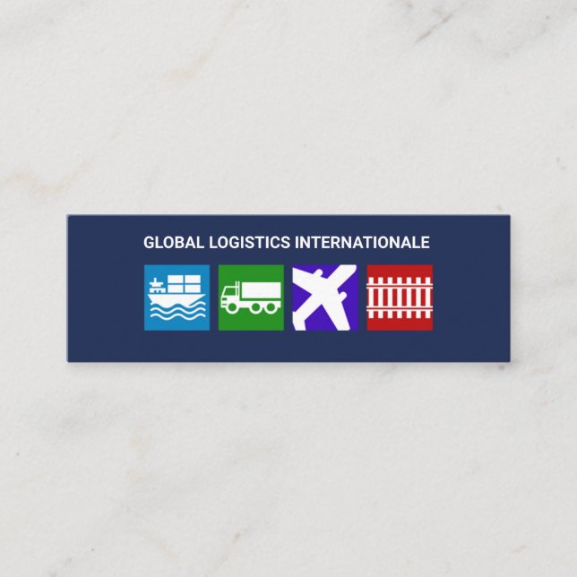 Simple Retro Stylish Professional Logistics Mini Business Card (Front)