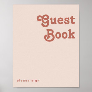 Simple Retro Vibes   Blush Pink Guest Book Sign