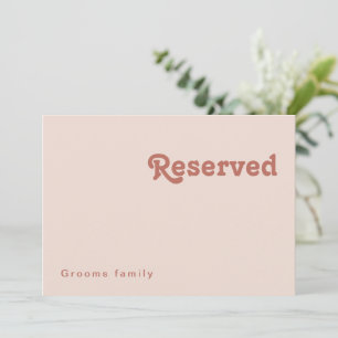 Simple Retro Vibes   Blush Pink Reserved Sign