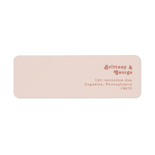 Simple Retro Vibes   Blush Pink Return Address Label
