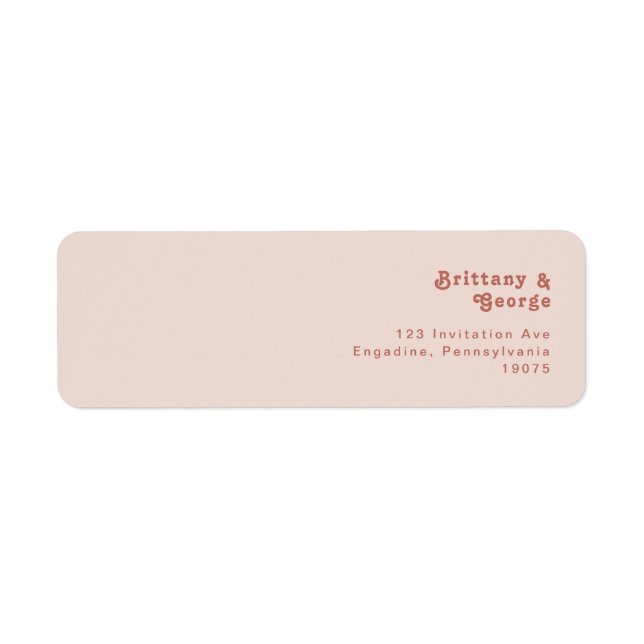 Simple Retro Vibes | Blush Pink Return Address Label (Front)