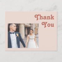 Simple Retro Vibes | Blush Pink Wedding Thank You
