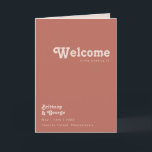 Simple Retro Vibes | Old Rose Folded Wedding Program<br><div class="desc">This simple retro vibes | old rose folded wedding program is perfect for your classic funky vintage earth tones wedding. The design features a minimalist hippie rustic boho font. The neutral southwest desert colour palette and earthy bohemian mid-century lettering combine for a perfect, minimal modern western destination design. Feel free...</div>