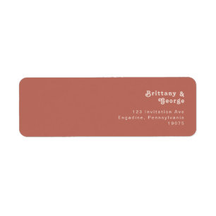 Simple Retro Vibes   Old Rose Return Address Label