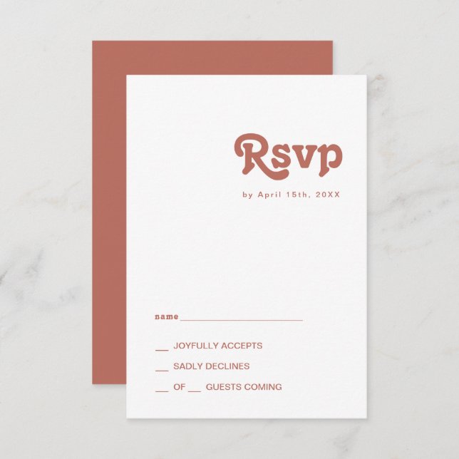 Simple Retro Vibes | Old Rose RSVP Card (Front/Back)