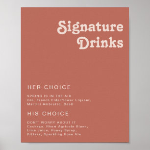 Simple Retro Vibes   Old Rose Signature Drinks Poster