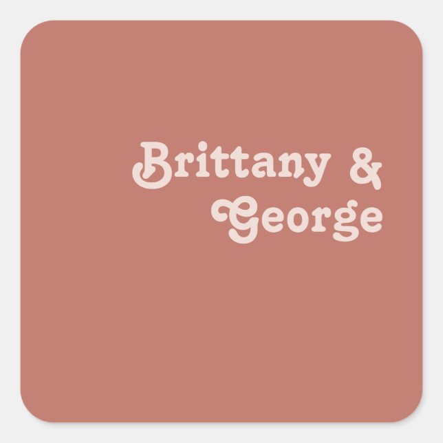 Simple Retro Vibes Old Rose Wedding Envelope Seals (Front)