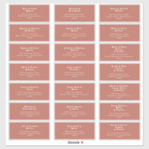 Simple Retro Vibes Old Rose Wedding Guest Address