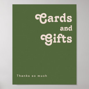 Simple Retro Vibes Olive Green Cards and Gifts Poster