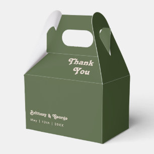 Simple Retro Vibes   Olive Green Wedding Favour Bo Box