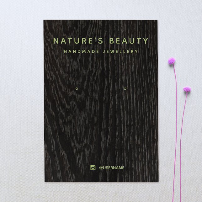 Simple Retro Wood Earring Jewelry Display Card (Creator Uploaded)