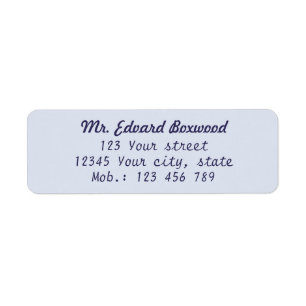 Simple Return Address Blue Return Address Label