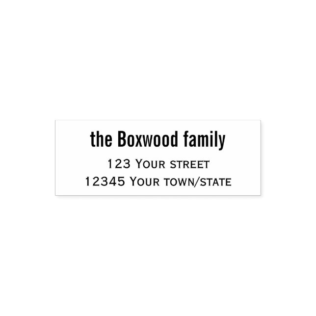 Simple Return Address Family Self-inking Stamp (Design)