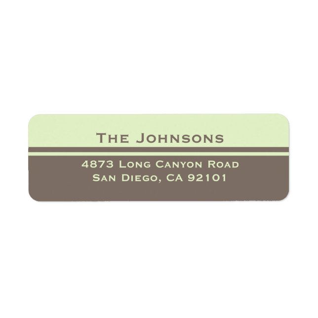 Simple Return Address Label (Front)