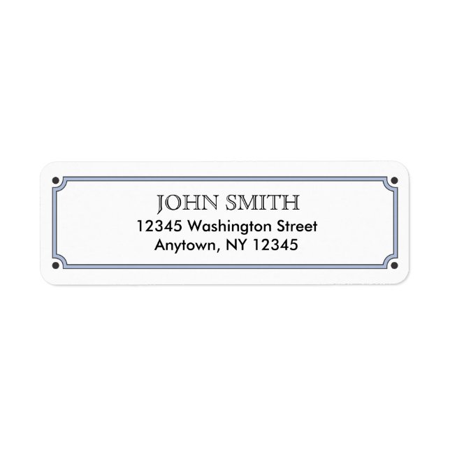 Simple Return Address Label (Front)